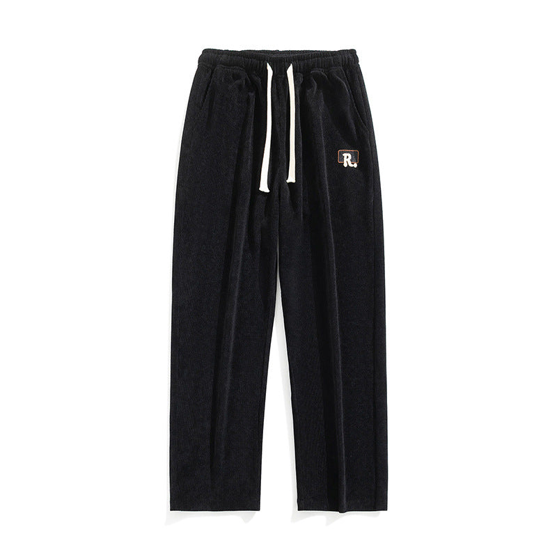 Pantaloni Uomo a Gamba Dritta con Vestibilità Ampia – Tinta Unita