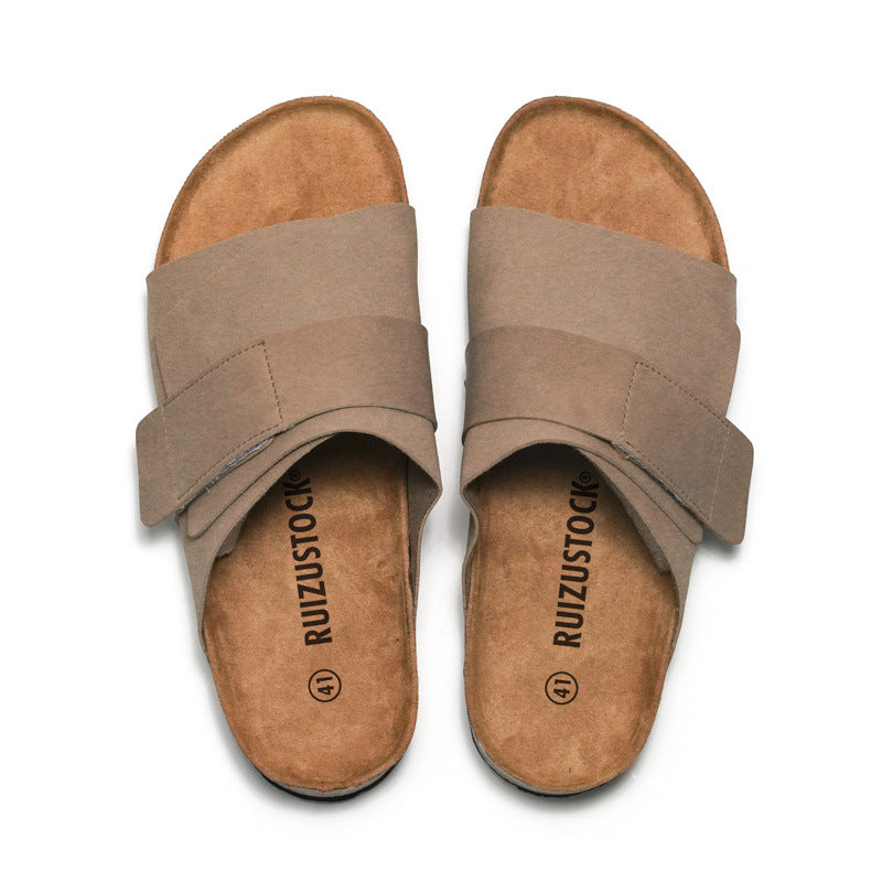 Sandali Unisex Casual con Doppio Cinturino Regolabile e Plantare Effetto Sughero