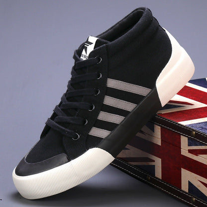Sneakers Uomo Alte in Tela Color Block con Lacci – Stile Casual Quotidiano