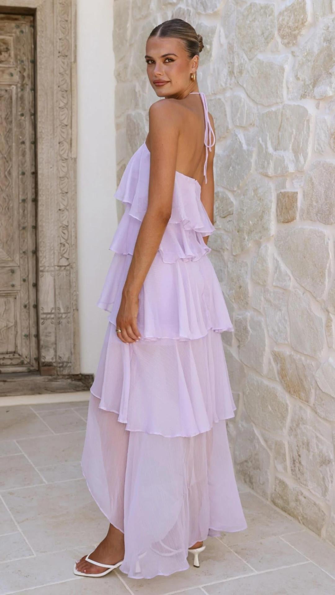 Abito Lungo Donna con Spalle Scoperte e Stampa Floreale – Stile Estivo