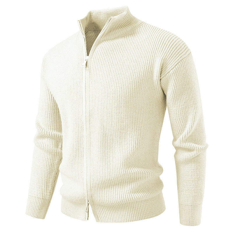 Men's Spring Cardigan with Zipper and Slim Fit