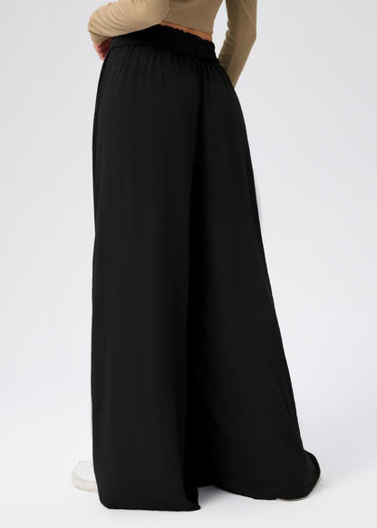 Pantaloni Donna Leggeri a Gamba Larga con Vita Elasticizzata – Stile Casual Estivo