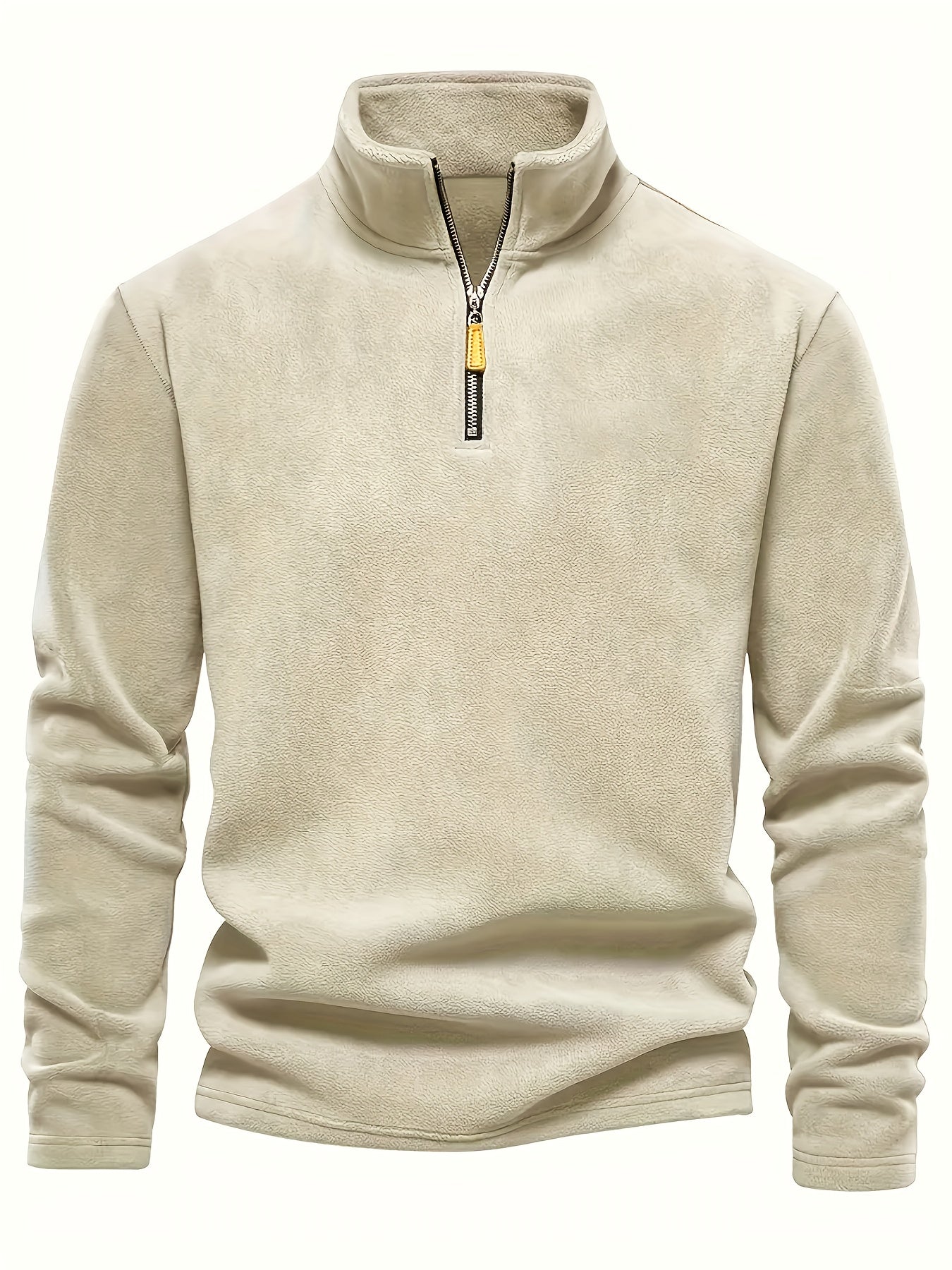 Maglia Uomo con Mezza Zip, Collo Alto e Maniche Lunghe – Comfort Quotidiano Versatile