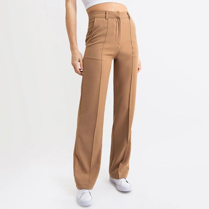 Pantaloni Donna a Vita Alta Gamba Dritta per Ufficio – Stile Classico