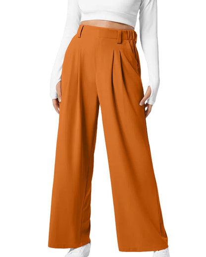 High-Waisted Women's Waffle Knit Wide-Leg Pants