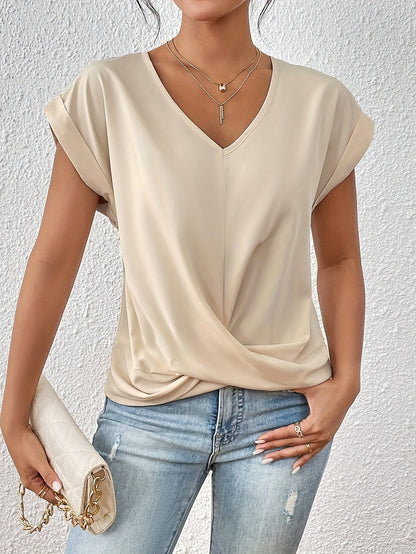 Women's V-Neck T-Shirt with Short Sleeves