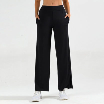 Women's Elephant Leg Yoga Pants with Side Slit – Wide Leg