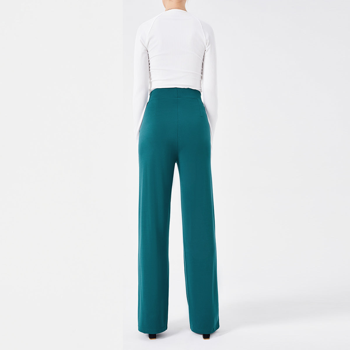 High-Waisted Slim Solid Color Women's Flared Pants
