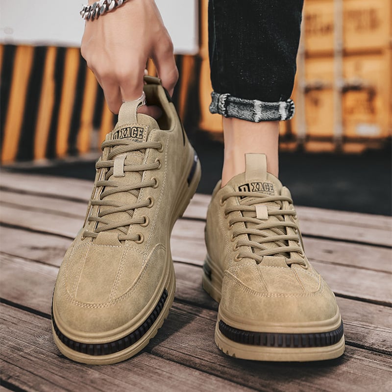 Men's Sneakers with Laces, Low Cut, Round Toe, and Flat Sole