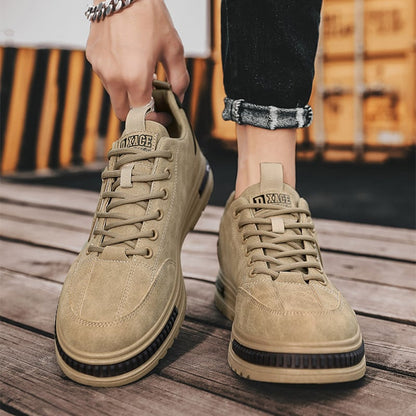 Men's Sneakers with Laces, Low Cut, Round Toe, and Flat Sole
