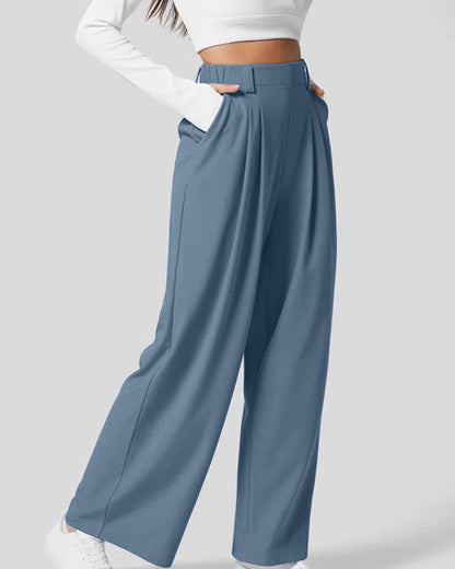 High-Waisted Women's Waffle Knit Wide-Leg Pants