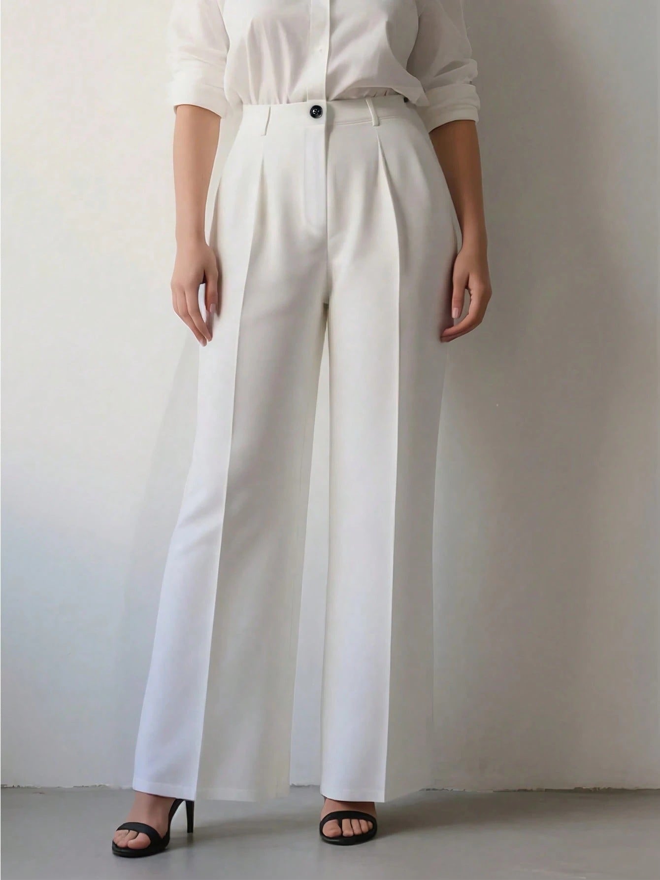 Women's High-Waisted Straight-Leg Pants – Full Length