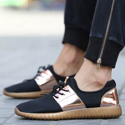 Men's Spring Sneakers with Mesh Upper and Rubber Sole