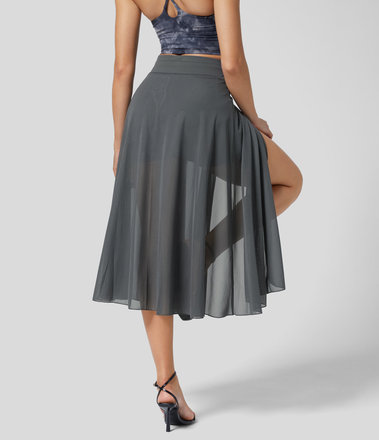 Gonna Midi Donna 2-in-1 con Tasca Laterale Nascosta e Vita Elasticizzata