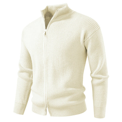 Men's Spring Cardigan with Zipper and Slim Fit