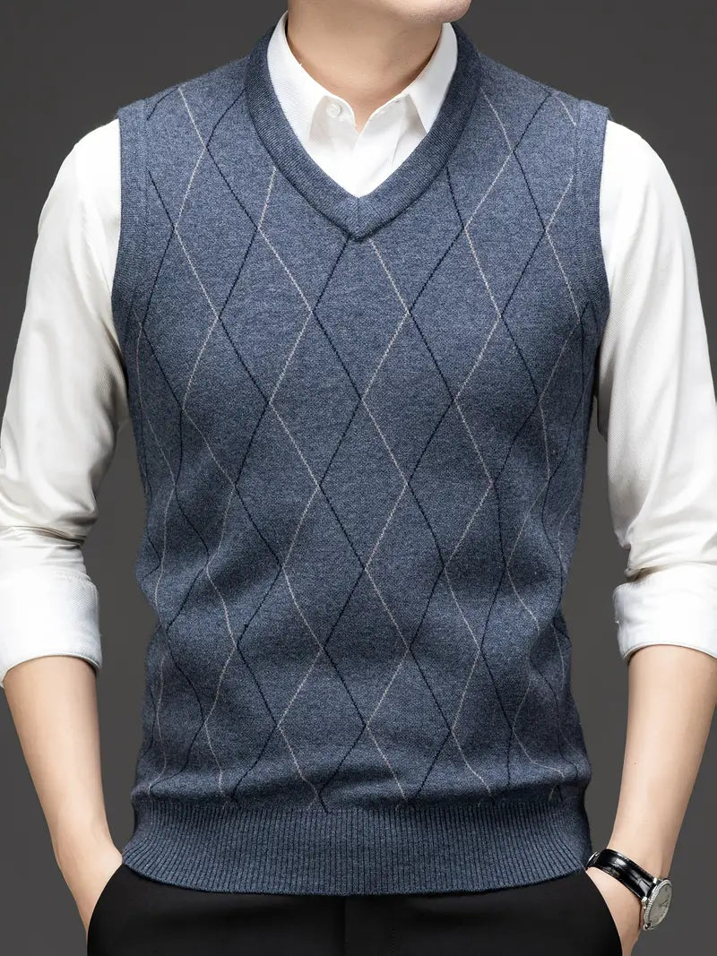 Chaleco para Hombre de Punto con Cuello en V Slim Fit