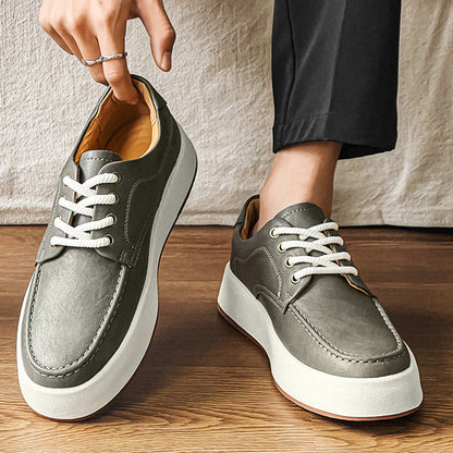 Sneakers Uomo Casual con Suola Platform e Lacci – Punta Tonda