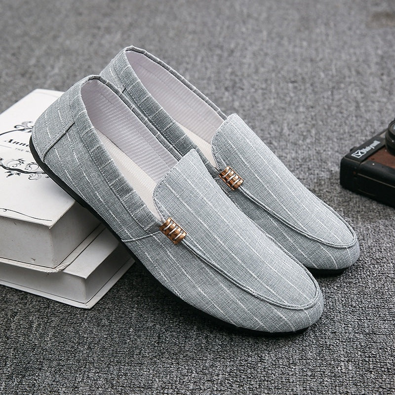 Scarpe Uomo in Tela con Punta Tonda e Suola Leggera
