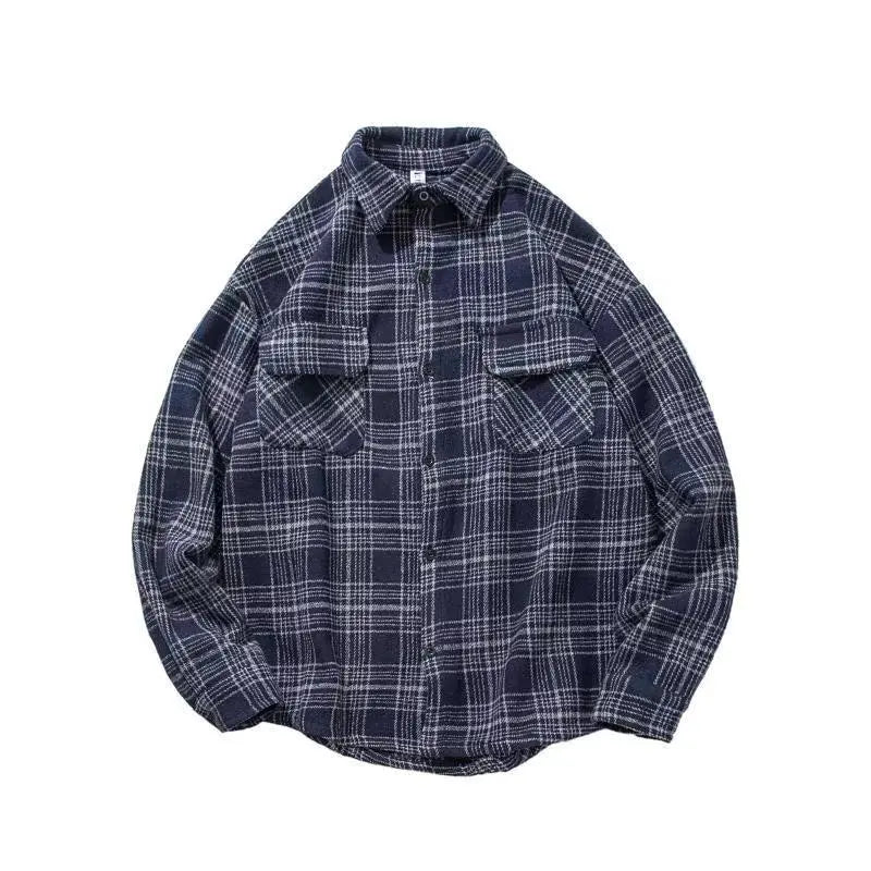 Giacca-Camicia Da Uomo A Quadri Con Motivo A Scacchi, Ideale Per La Stratificazione.