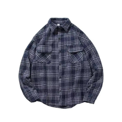 Giacca-Camicia Da Uomo A Quadri Con Motivo A Scacchi, Ideale Per La Stratificazione.