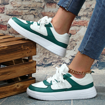 Zapatillas unisex con plataforma, cordones, suela blanda y diseño bajo.