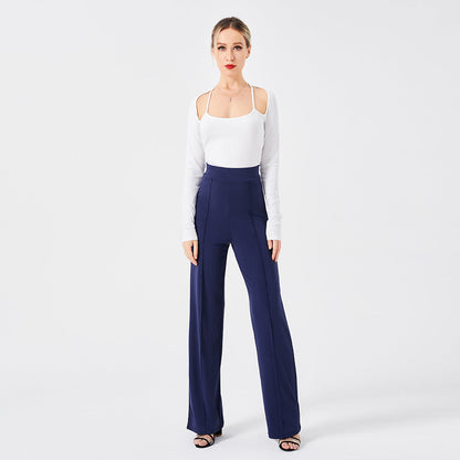 High-Waisted Slim Solid Color Women's Flared Pants