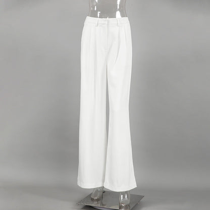 Pantalones de Mujer de Cintura Alta con Pierna Recta y Corte Amplio