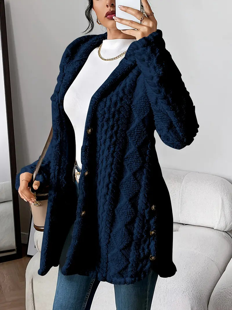 Cardigan Donna con Cappuccio Aperto sul Davanti e Vestibilità Morbida – Stile Versatile