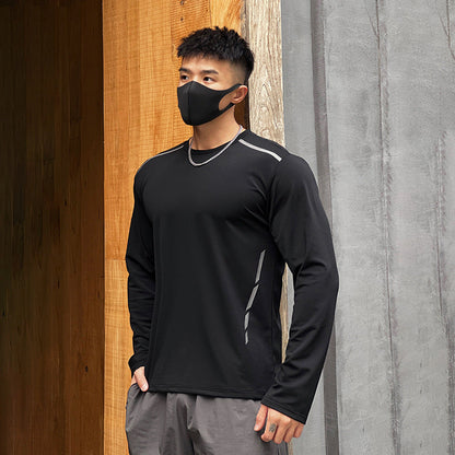 Maglia Uomo a Manica Lunga con Girocollo e Stampa Effetto Dipinto a Mano – Vestibilità Comoda