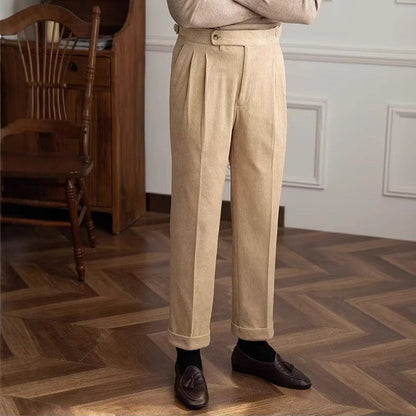 Pantaloni Invernali Uomo Foderati in Pile Vita Media Vestibilità Ampia – Comfort Termico
