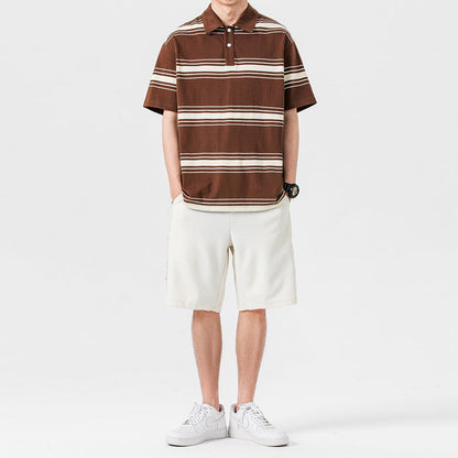 Men's Summer Sporty Set with Short Sleeve T-Shirt and Shorts – Two-Piece Casual Set