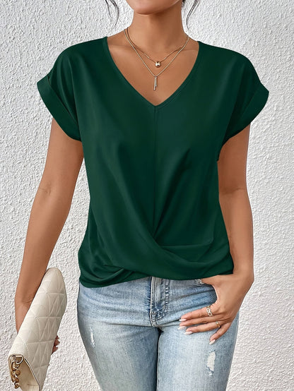 Women's V-Neck T-Shirt with Short Sleeves