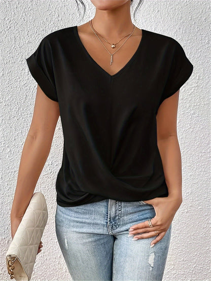 Women's V-Neck T-Shirt with Short Sleeves