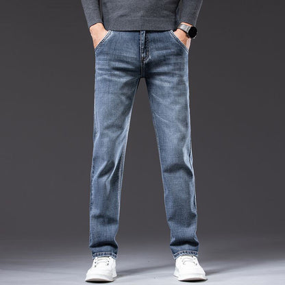 Pantaloni Uomo a Gamba Dritta con Vita Media – Vestibilità Ampia Elasticizzata