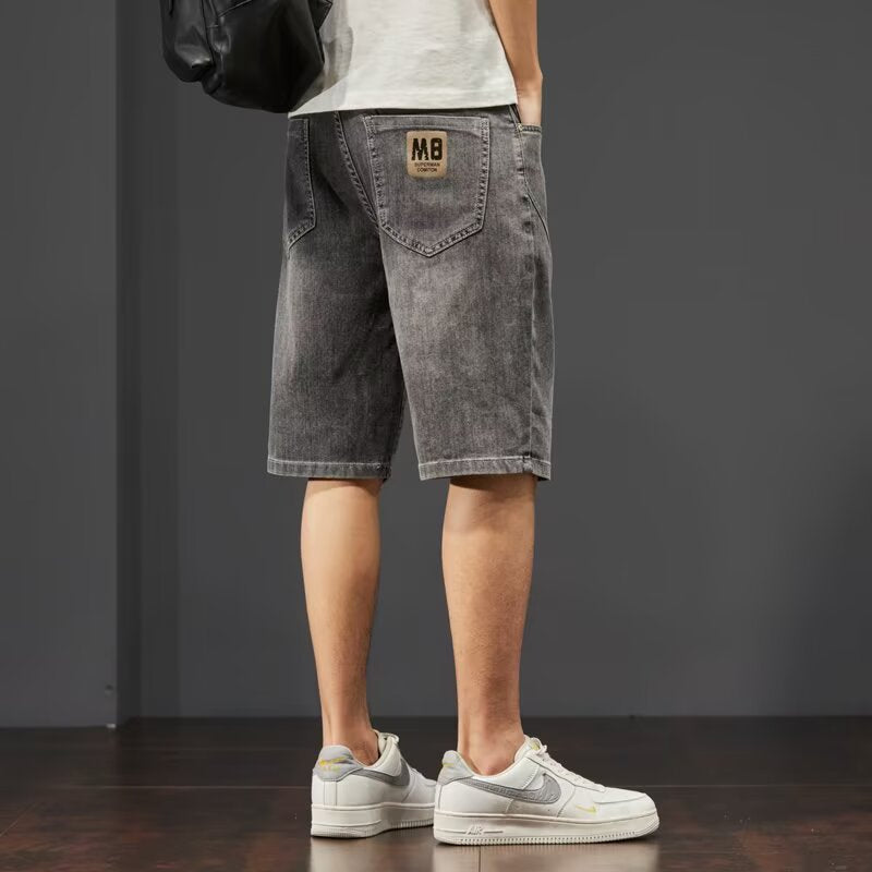 Herre denim shorts til sommer med lige ben – behagelig pasform