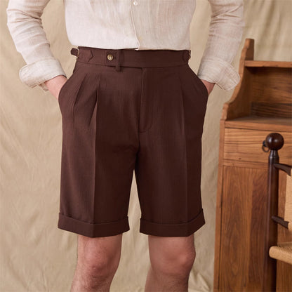 Pantaloncini Uomo Eleganti a Vita Media con Gamba Dritta – Vestibilità Ampia