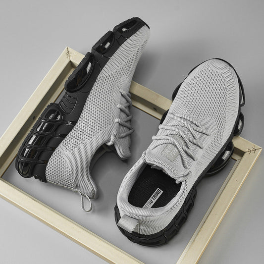 Zapatillas de baloncesto para hombre de tejido de malla transpirable, con cordones y diseño a contraste