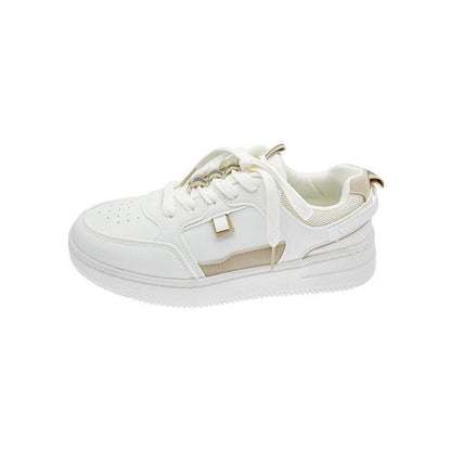 Scarpe da Ginnastica Donna con Suola Spessa e Lacci – Design Bicolore Punta Tonda