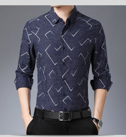 Camisa de hombre de manga larga con botones y tallas extendidas M-4XL – Estilo casual clásico
