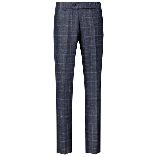 Men's Slim Fit Navy Blue Tweed Dress Pants