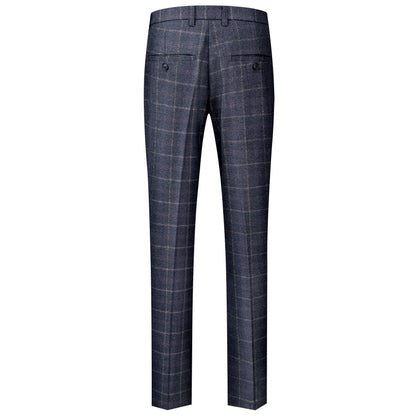 Herrebukser Slim Fit Tweed Mørkeblå