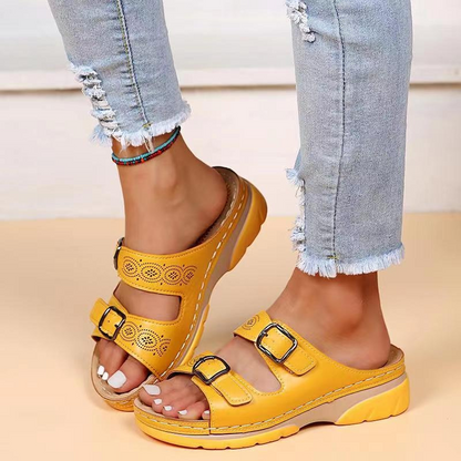Women's Summer Orthopedic Sandals with Arch Support and Adjustable Straps – Wide Fit