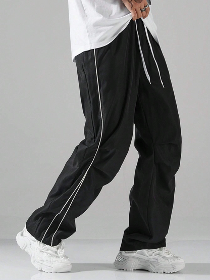Men's Straight-Leg Sports Pants with Drawstring – Relaxed Fit
