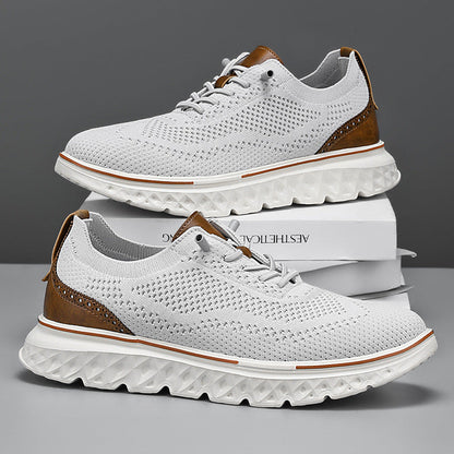 Lave herresneakers med mesh-overdel og flad hæl – lette casual sko
