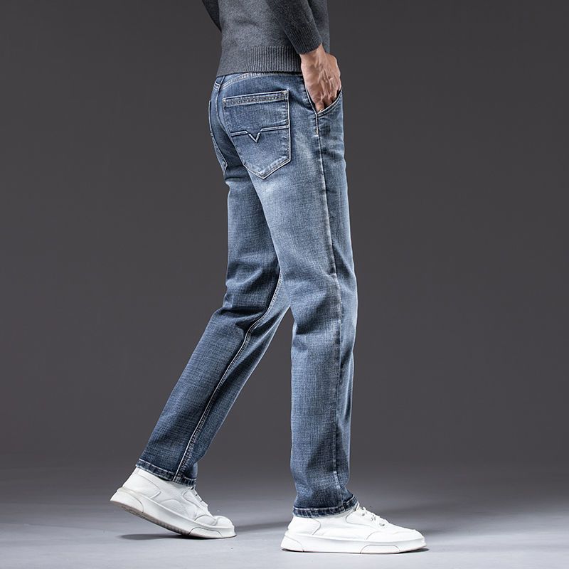Pantaloni Uomo a Gamba Dritta con Vita Media – Vestibilità Ampia Elasticizzata