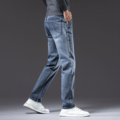 Pantaloni Uomo a Gamba Dritta con Vita Media – Vestibilità Ampia Elasticizzata