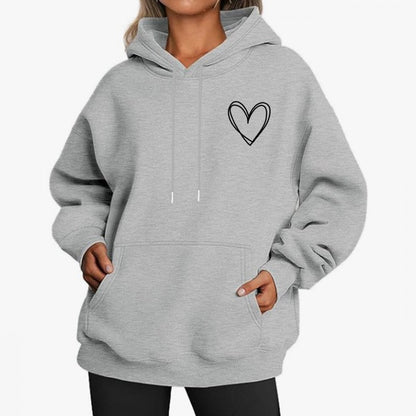 Women's brushed-fabric hoodie with a hooded neckline