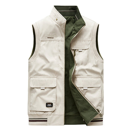 Men's Reversible Vest with Multiple Pockets