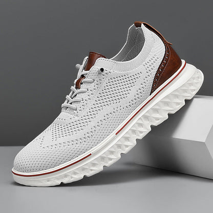 Lave herresneakers med mesh-overdel og flad hæl – lette casual sko