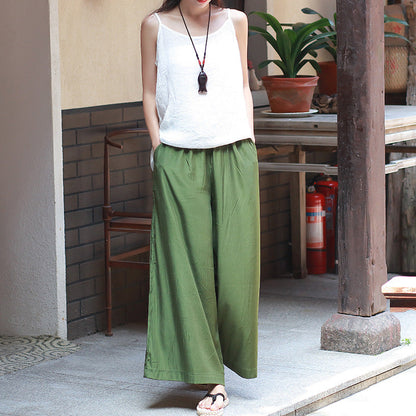 Women's Wide-Leg Pants with Loose Fit – Solid Color